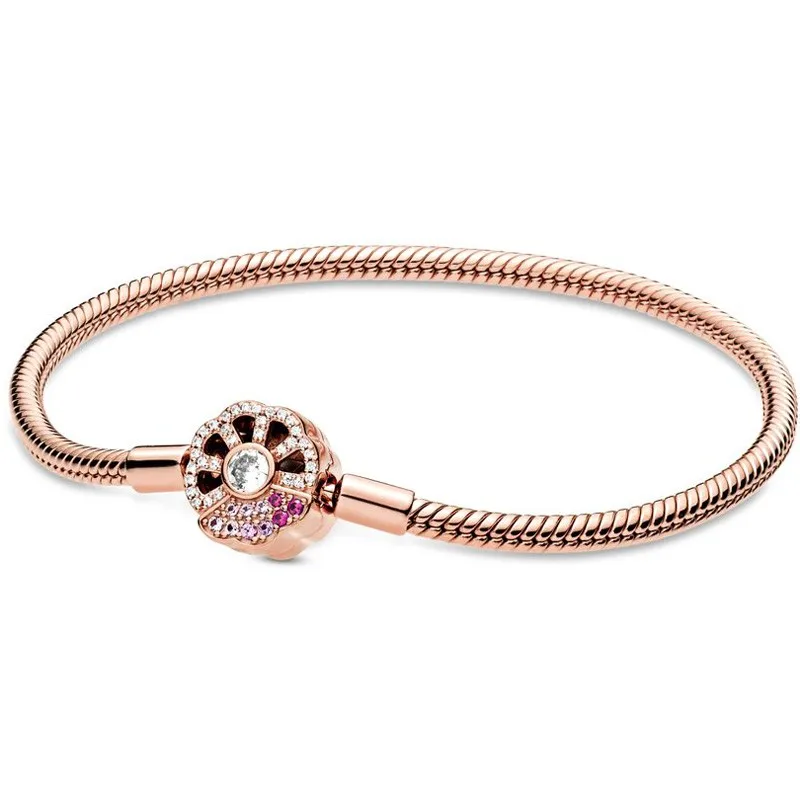 Authentic 925 Sterling Silver Moments Rose Pink Fan With Crystal Clasp Bracelet Bangle Fit Bead Charm Diy Fashion Jewelry
Authentic 925 Sterling Silver Moments Rose Pink Fan With Crystal Clasp Bracelet Bangle Fit Bead Charm Diy Fashion Jewelry