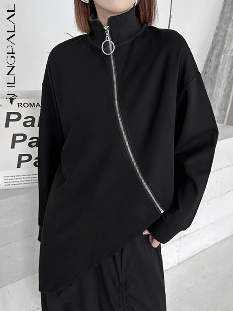 SHENGPALAE Female Irregular Zipper Turtleneck T-shirt Casual Temperament Fashion Shirts 2023 Autumn New Clothes Women Top 5R4648
SHENGPALAE Female Irregular Zipper Turtleneck T-shirt Casual Temperament Fashion Shirts 2023 Autumn New Clothes Women Top 5R4648