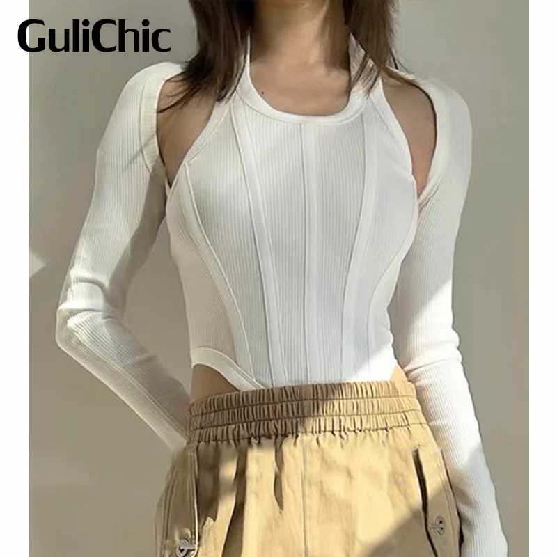 7.6 GuliChic Women Street Solid Color Stretchy Slim Knitted Detachable Long Sleeve Halterneck T-Shirt
7.6 GuliChic Women Street Solid Color Stretchy Slim Knitted Detachable Long Sleeve Halterneck T-Shirt