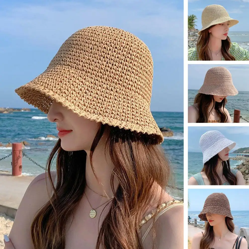 Straw Hat Stylish Women's Foldable Straw Bucket Sun Hat Wide Brim Breathable Sunscreen Protection for Summer Beach Lightweight
Straw Hat Stylish Women's Foldable Straw Bucket Sun Hat Wide Brim Breathable Sunscreen Protection for Summer Beach Lightweight