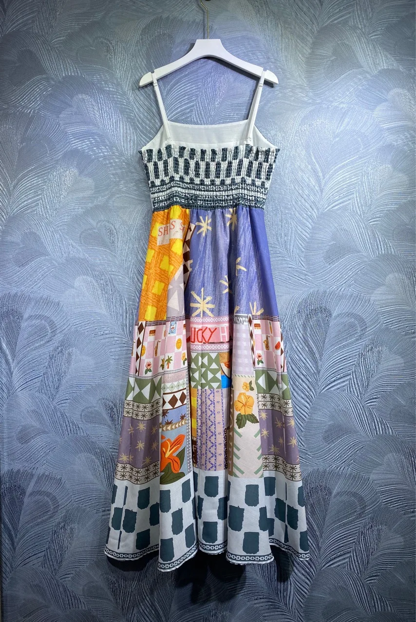22 Fashion Classic Trendy Luxury Design Spring New Suspender Cartoon pattern patchwork Long Swing Dress
22 Fashion Classic Trendy Luxury Design Spring New Suspender Cartoon pattern patchwork Long Swing Dress