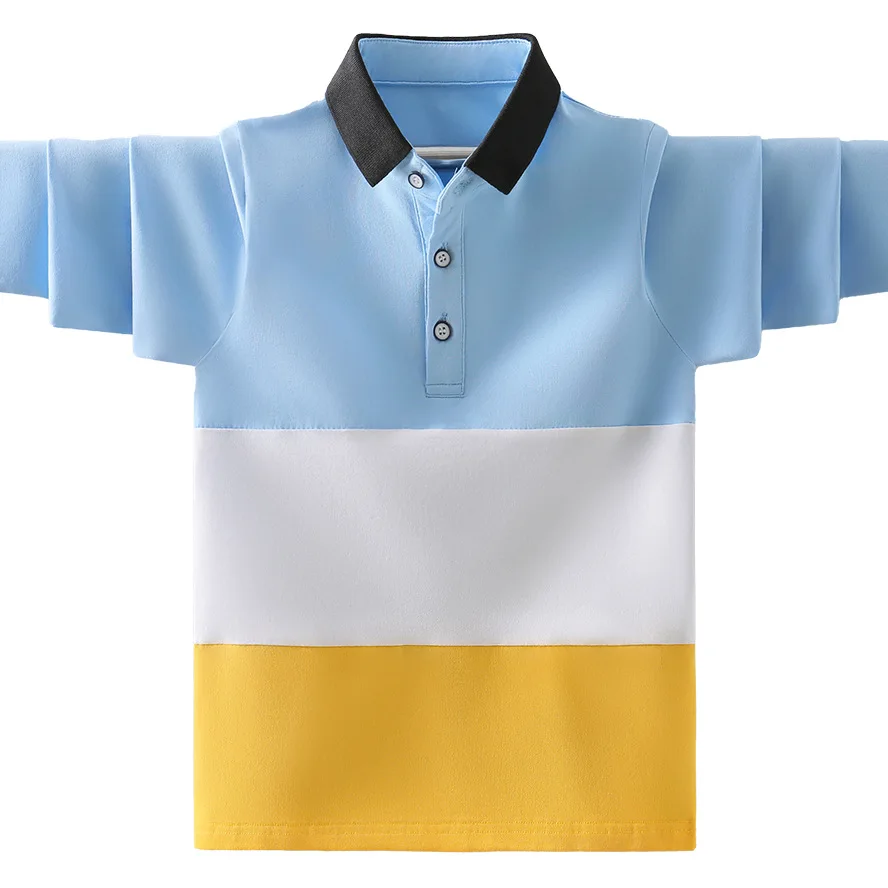 Children's School Uniform Polo Shirt Fashion Splicing Stripe Design Kids Casual Long Sleeve Tops For Teen Boys 4-15 Years Wear
Children's School Uniform Polo Shirt Fashion Splicing Stripe Design Kids Casual Long Sleeve Tops For Teen Boys 4-15 Years Wear