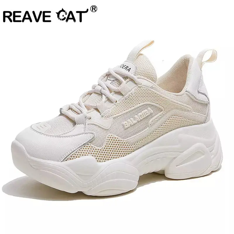 REAVE CAT 2022 Mesh Sneakers Daddy Shoes Round Toe Leisure Lace Up Breathable Platform Thick Heel US7 8 Purple Black Beige A4418
REAVE CAT 2022 Mesh Sneakers Daddy Shoes Round Toe Leisure Lace Up Breathable Platform Thick Heel US7 8 Purple Black Beige A4418