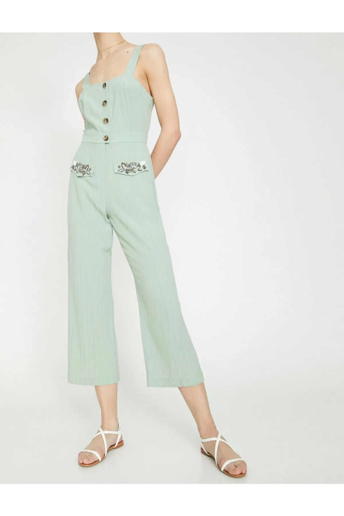 Women's Overalls Green Handmade Jumpsuit Hot Style Quality Fabric Sleeveless Baggy Trousers Casual Jumpsuit
Women's Overalls Green Handmade Jumpsuit Hot Style Quality Fabric Sleeveless Baggy Trousers Casual Jumpsuit