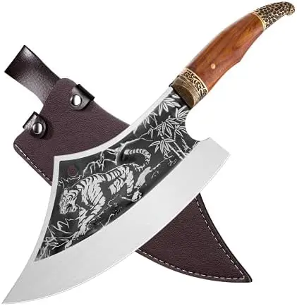 Cleaver with Sheath Hand Forged Butcher Knife Heavy Duty Bone Chopper High Carbon Steel Chef Knife for Kitchen Outdoor Camping w
Cleaver with Sheath Hand Forged Butcher Knife Heavy Duty Bone Chopper High Carbon Steel Chef Knife for Kitchen Outdoor Camping w