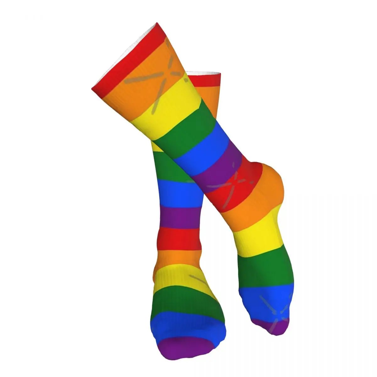 

Gay Pride Rainbow Flag Adult Stockings Not Easy to Pilling For Daily Matching Thigh High Socks Bright Colours