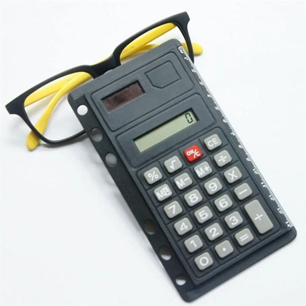 

Portable 8 Digits with Ruler Binder Office Electronics Loose Leaf Calculators Spiral Calculator