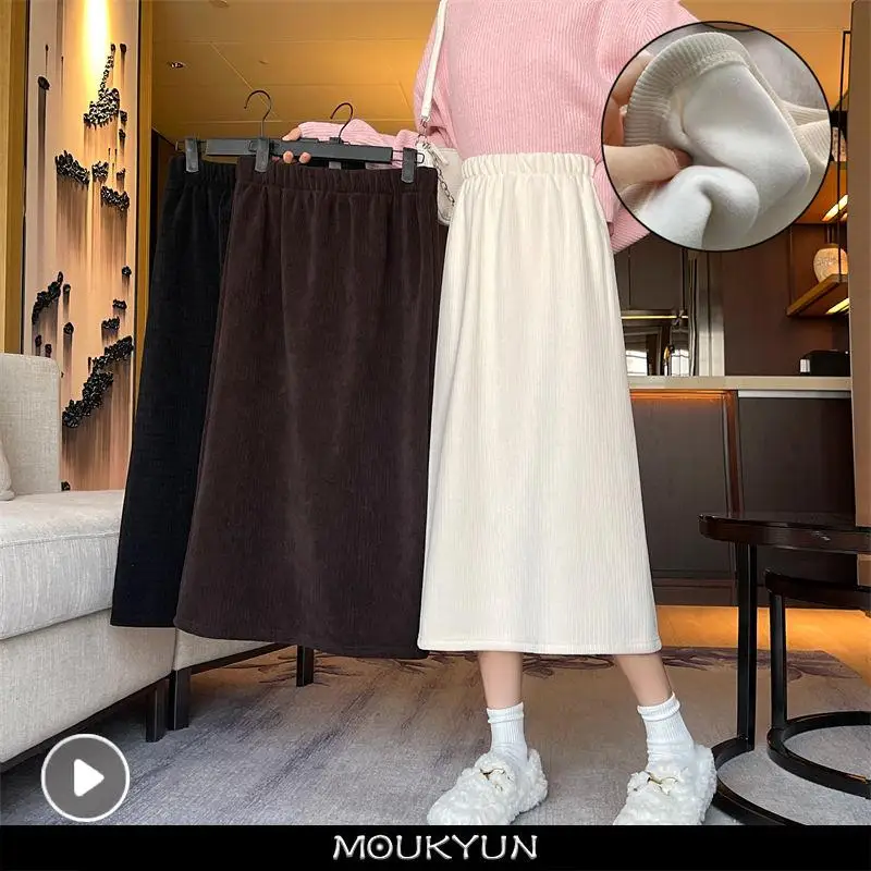 MOUKYUN Corduroy Thick Warm Skirts Winter Women Loose Mid-calf Skirt Sweet Elegant High Waist Female Young Popular Skirts
MOUKYUN Corduroy Thick Warm Skirts Winter Women Loose Mid-calf Skirt Sweet Elegant High Waist Female Young Popular Skirts