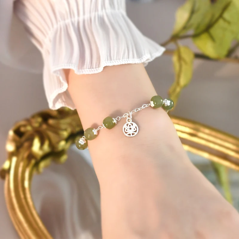 Natural Jade 925 Sterling Silver Bracelet Fashion for Women Trendy Wedding Jewelry Gifts
Natural Jade 925 Sterling Silver Bracelet Fashion for Women Trendy Wedding Jewelry Gifts