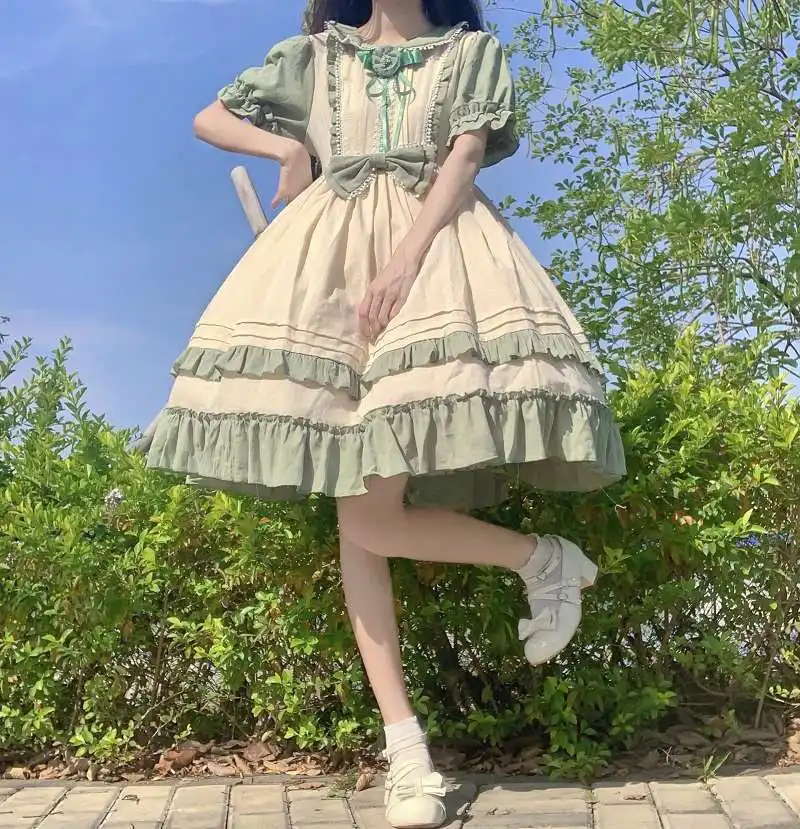 Original Design Lolita Dress Platycodon Manor Pastoral OP Short Sleeved Victorian Dress Female Summer Dresses Lolita Clothing
Original Design Lolita Dress Platycodon Manor Pastoral OP Short Sleeved Victorian Dress Female Summer Dresses Lolita Clothing