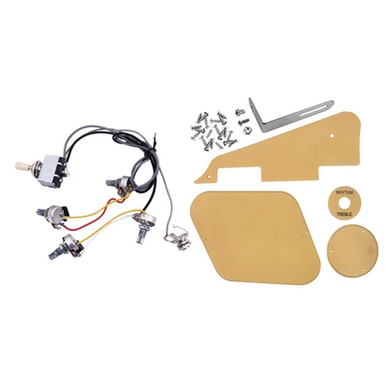 Guitar Wiring Harness With Cream Pickguard /Cavity /Switch Covers/Pickup Selector Plate /Bracket/Screws
Guitar Wiring Harness With Cream Pickguard /Cavity /Switch Covers/Pickup Selector Plate /Bracket/Screws