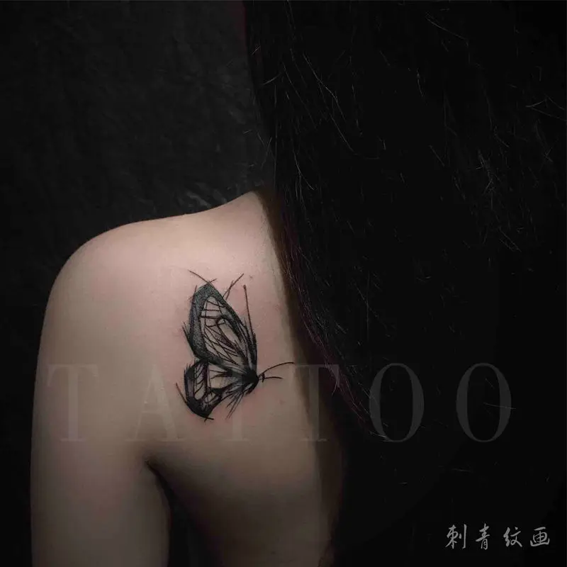 

Водостойкие временные тату-наклейки в стиле панк, пикантные художественные татуировки с бабочками, карнавальные Черные милые праздничные татуировки, искусственные татуировки для женщин