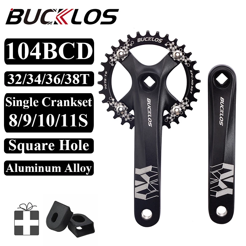 BUCKLOS 104BCD Single Cranset 8/9/10/11S Bicycle Square Hole Crank Set Aluminum Alloy MTB Crankset 32T 34T 36T 38T 40T 42T
BUCKLOS 104BCD Single Cranset 8/9/10/11S Bicycle Square Hole Crank Set Aluminum Alloy MTB Crankset 32T 34T 36T 38T 40T 42T