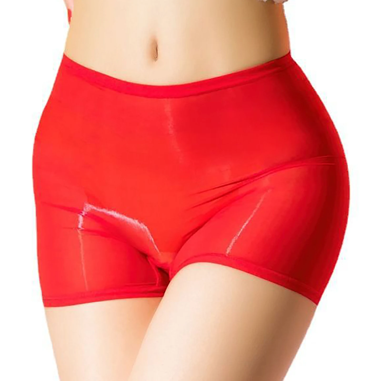 

Womens Exotic Panties Lingerie Sheer Stretchy Glossy Low Waist Boyshort Underwear Boxer Briefs
