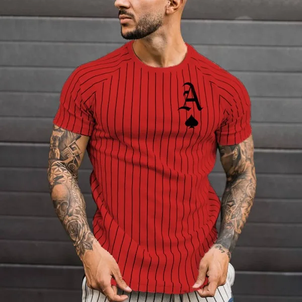 T Shirt for Men Stripped Tshirt Summer Mens Clothing Round Neck Shirt Fashion Poker Print Short Sleeve T-shirts Tops Streetwear
T Shirt for Men Stripped Tshirt Summer Mens Clothing Round Neck Shirt Fashion Poker Print Short Sleeve T-shirts Tops Streetwear