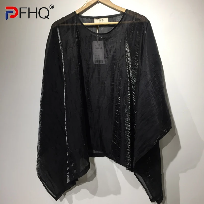 PFHQ Autumn Men's Light Luxury Loose Perspective Tops Fashion Darkwear Breathable Leisure Cloak Sun Protection T-shirt 21Z1418
PFHQ Autumn Men's Light Luxury Loose Perspective Tops Fashion Darkwear Breathable Leisure Cloak Sun Protection T-shirt 21Z1418