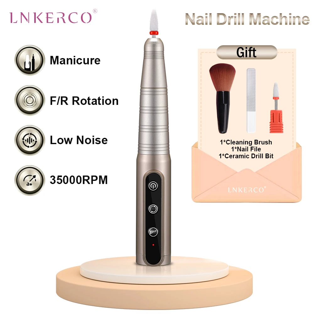 Lnkerco 35000RPM Nail Drill Machine Cordless Electric Nail Sander Professional Manicure Machine Milling Cutter Pedicure Tools 
Lnkerco 35000RPM Nail Drill Machine Cordless Electric Nail Sander Professional Manicure Machine Milling Cutter Pedicure Tools