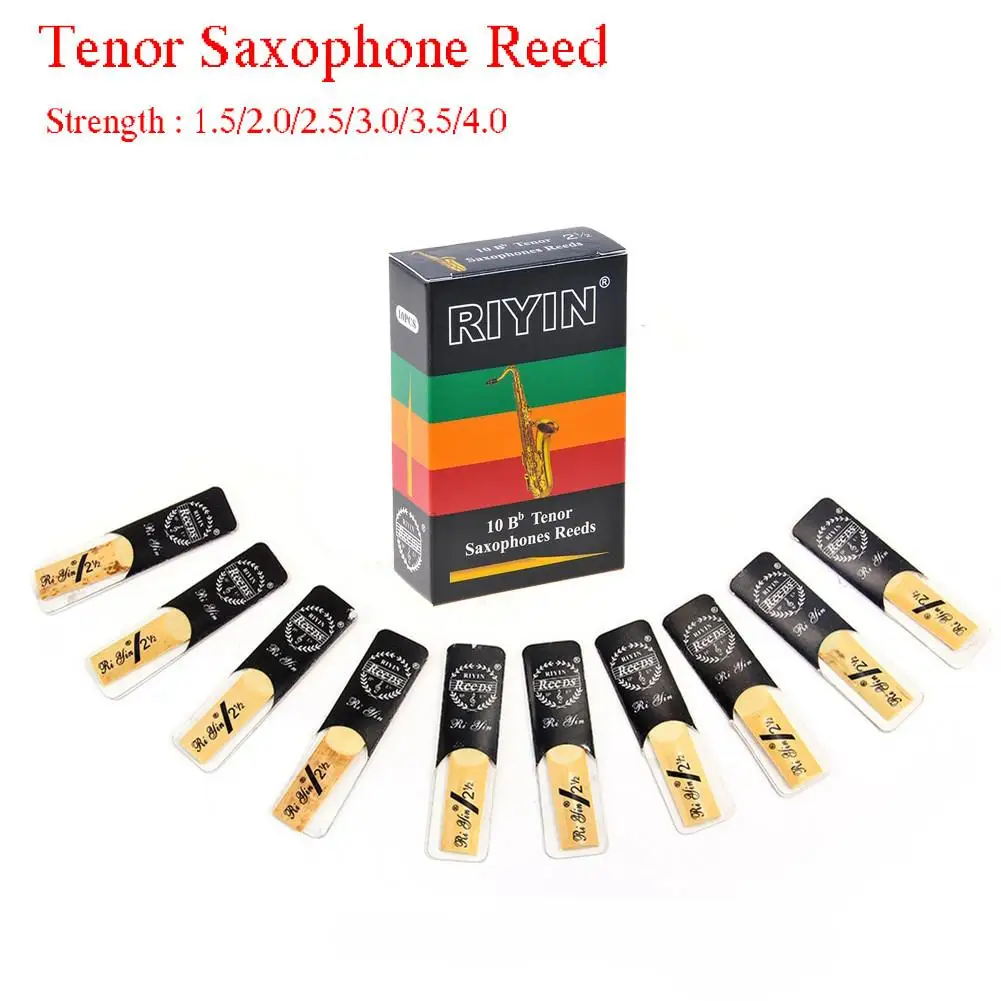 10Pcs Tenor Saxophone Reeds Bb Tone Strength 2.5 Gold Sax Instrument Bamboo Reed Accessories Woodwind Parts Bb Tenor Repair Tool
10Pcs Tenor Saxophone Reeds Bb Tone Strength 2.5 Gold Sax Instrument Bamboo Reed Accessories Woodwind Parts Bb Tenor Repair Tool