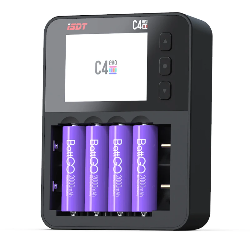 

ISDT C4 EVO Battery Charger For 18650 26700 AA AAA Cylindrical Battery Six Alots Independent Charging USB Type-C Import