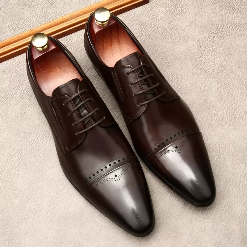 Italy Men Genuine Cow Leather Brogues Wedding Business Mens Carving Shoes Black Brown Pointed Toe oxford Shoes For Men's Shoes
Italy Men Genuine Cow Leather Brogues Wedding Business Mens Carving Shoes Black Brown Pointed Toe oxford Shoes For Men's Shoes