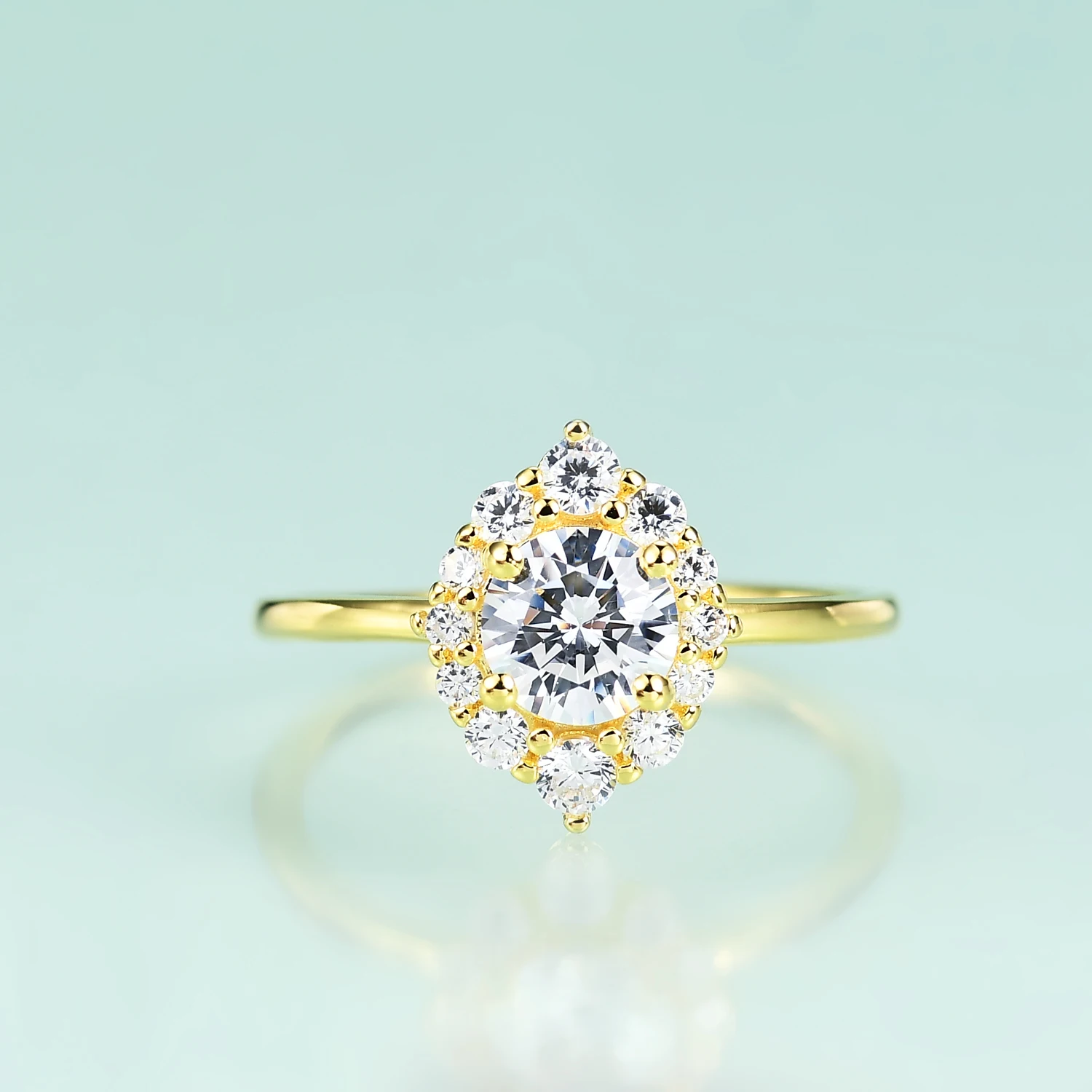 

Драгоценный камень красота 14K желтое золото для женщин кольца женское серебряное фианит AAAA кольца помолвка обручальное кольцо