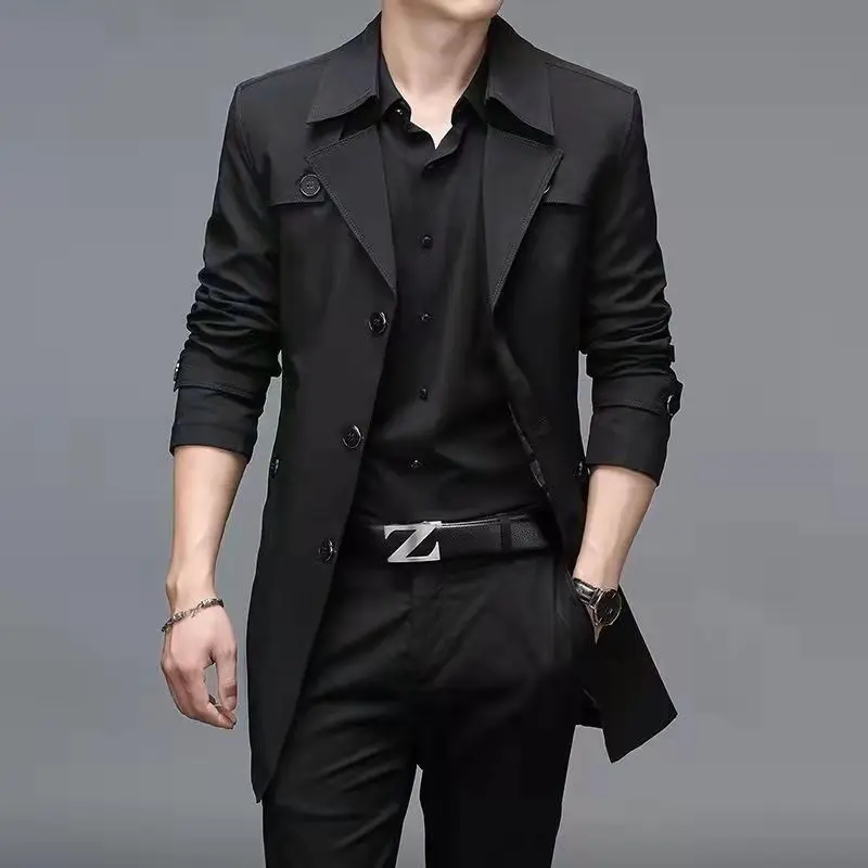 Fashion Men's woolen Coats Solid Color Single Breasted Lapel Long Coat Jacket Casual Overcoat Casual Trench Spring and Autumn
Fashion Men's woolen Coats Solid Color Single Breasted Lapel Long Coat Jacket Casual Overcoat Casual Trench Spring and Autumn