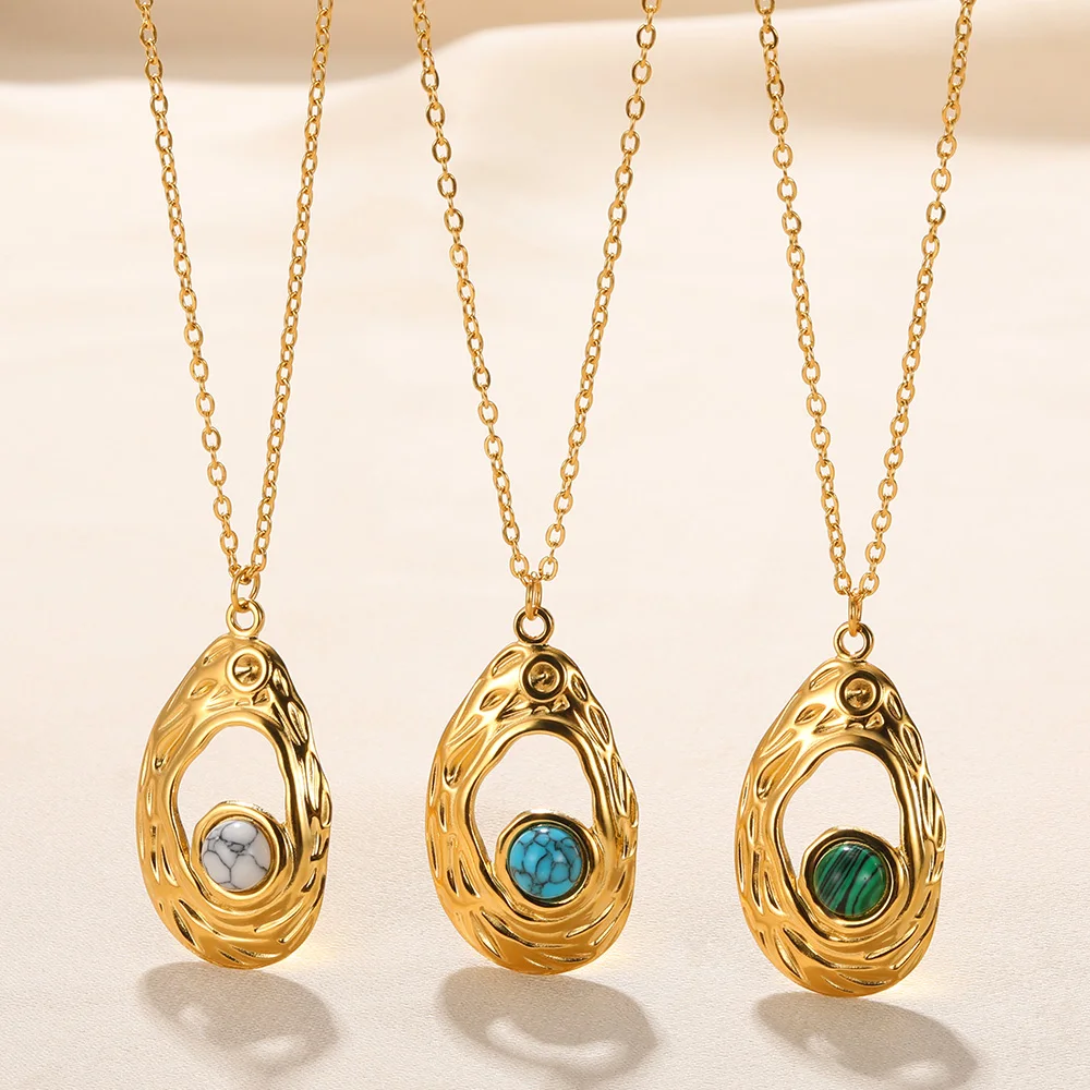 Bohemia Vintage Oval Pendant Necklace Geometric Gold Color Stainless Steel Natural Stone Necklace Women Jewelry Accessories Gift
Bohemia Vintage Oval Pendant Necklace Geometric Gold Color Stainless Steel Natural Stone Necklace Women Jewelry Accessories Gift