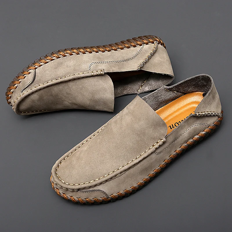 

Genuine Leather Men Soft Spring Moccasins Plus Size 38-48 Tenis Masculinos Loafers Cow Leather Casual Shoes For Man