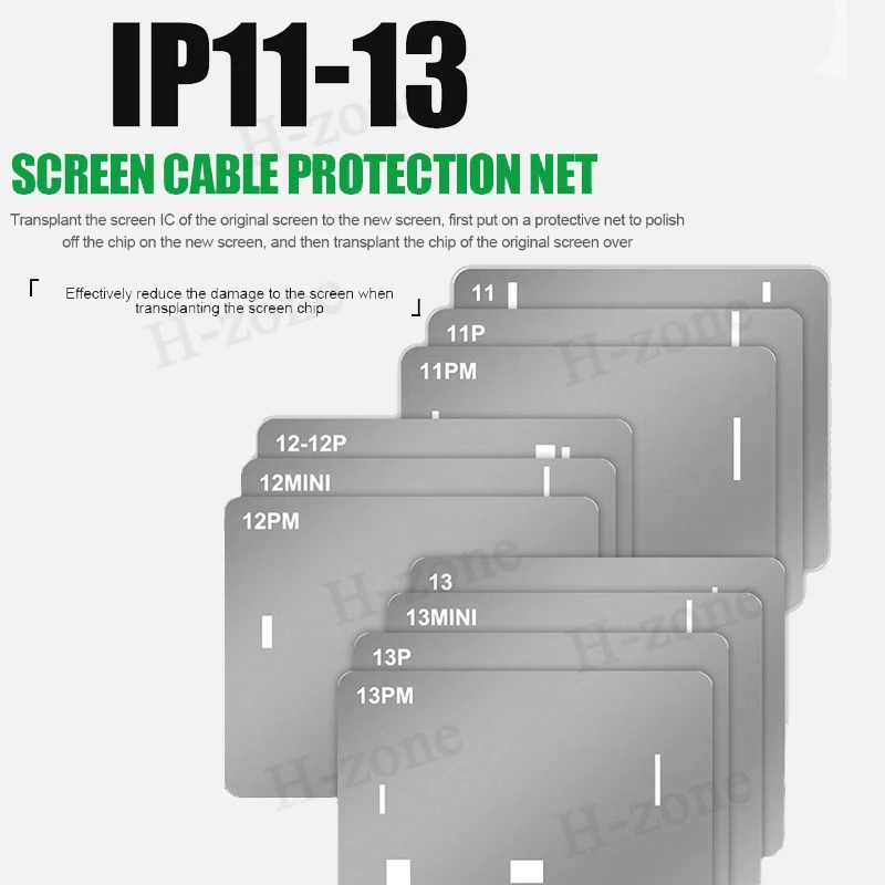 RELIFE 10 pcs Screen Protection Steel Flat Wire Polishing IC LCD Transplant Steel Mesh Repair / Replacement For iPhone 13 12 11
RELIFE 10 pcs Screen Protection Steel Flat Wire Polishing IC LCD Transplant Steel Mesh Repair / Replacement For iPhone 13 12 11