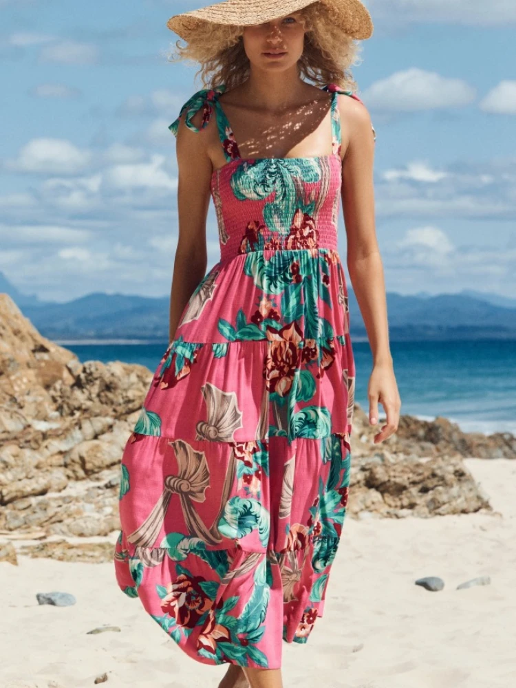 Korean Style Holiday Beach Long Bohemian Dress Summer Women Slip Backless Printed Casual Sundress Ladies Floral Dresses 2022
Korean Style Holiday Beach Long Bohemian Dress Summer Women Slip Backless Printed Casual Sundress Ladies Floral Dresses 2022