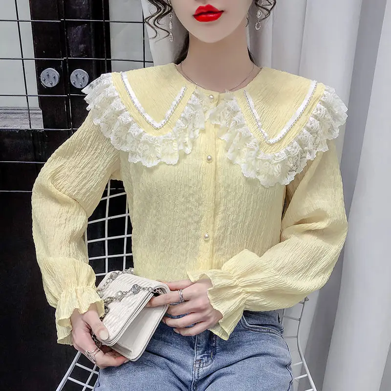 2022 Spring Autumn Women New Solid Color Loose Shirts Female Long Sleeve Chiffon Blouses Ladies Buttons Casual Shirts U338
2022 Spring Autumn Women New Solid Color Loose Shirts Female Long Sleeve Chiffon Blouses Ladies Buttons Casual Shirts U338
