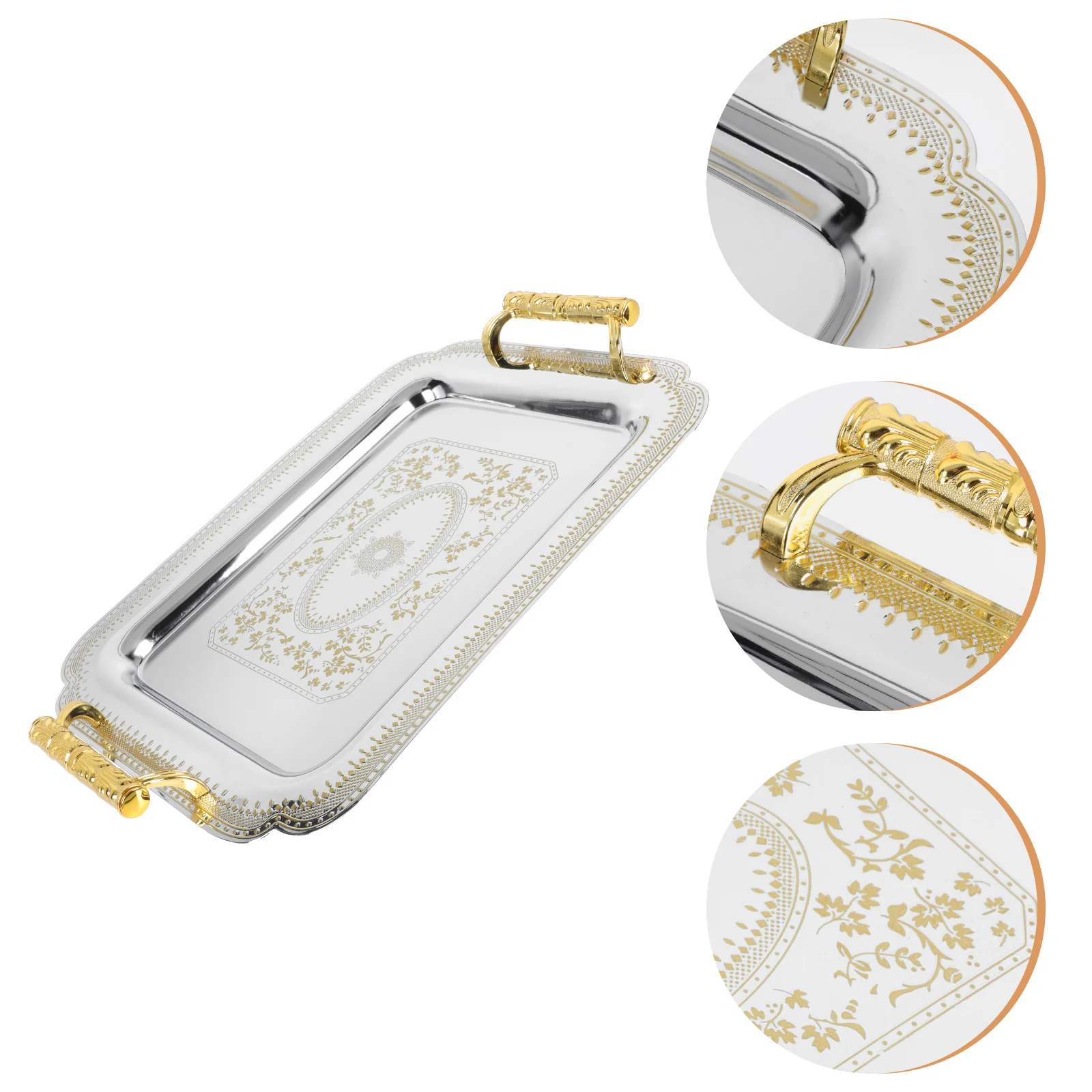 Tray Serving Plate Platter Metal Coffee Cake Dessert Bread Drinks Fruit Trays Ottoman Stainless Rectangular Gold Breakfast Table
Tray Serving Plate Platter Metal Coffee Cake Dessert Bread Drinks Fruit Trays Ottoman Stainless Rectangular Gold Breakfast Table