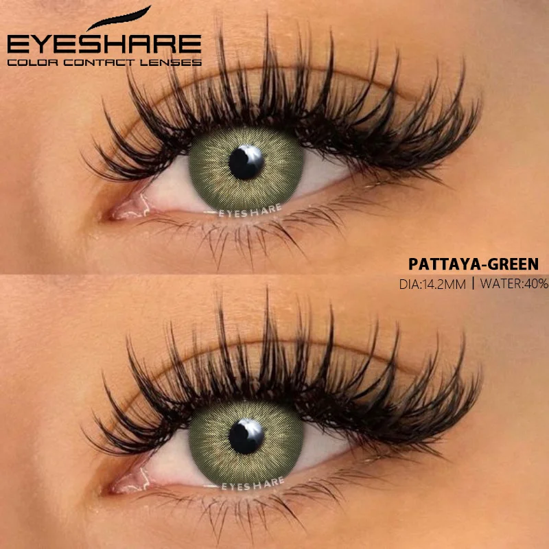 

Цветные контактные линзы EYESHARE для глаз, 1 пара, натуральные зеленые контактные линзы, серые, синие линзы, фиолетовые линзы, ежегодные красивые контактные линзы