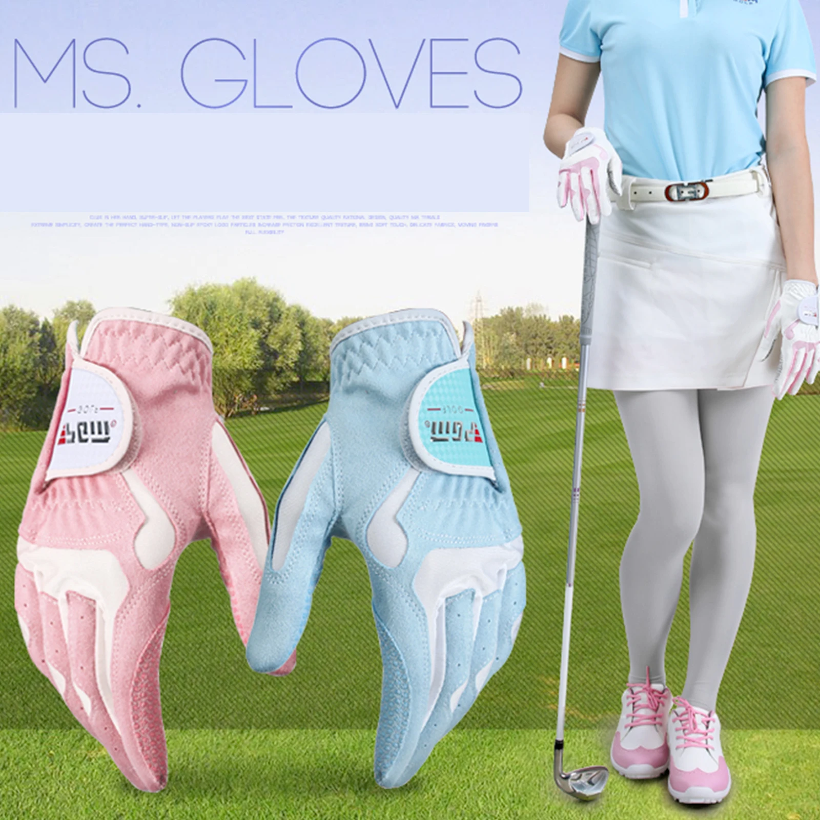 Женские нескользящие перчатки для гольфа из мягкой микрофибры, 2 шт. 
Женские нескользящие перчатки для гольфа из мягкой микрофибры, 2 шт.