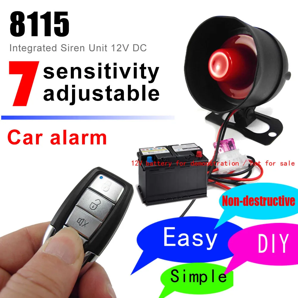 12V Car Security System Horn Siren Alarm with 2 Remote Controls Anti-Theft One-Way Automotive Alarm System Burglar Protection
12V Car Security System Horn Siren Alarm with 2 Remote Controls Anti-Theft One-Way Automotive Alarm System Burglar Protection