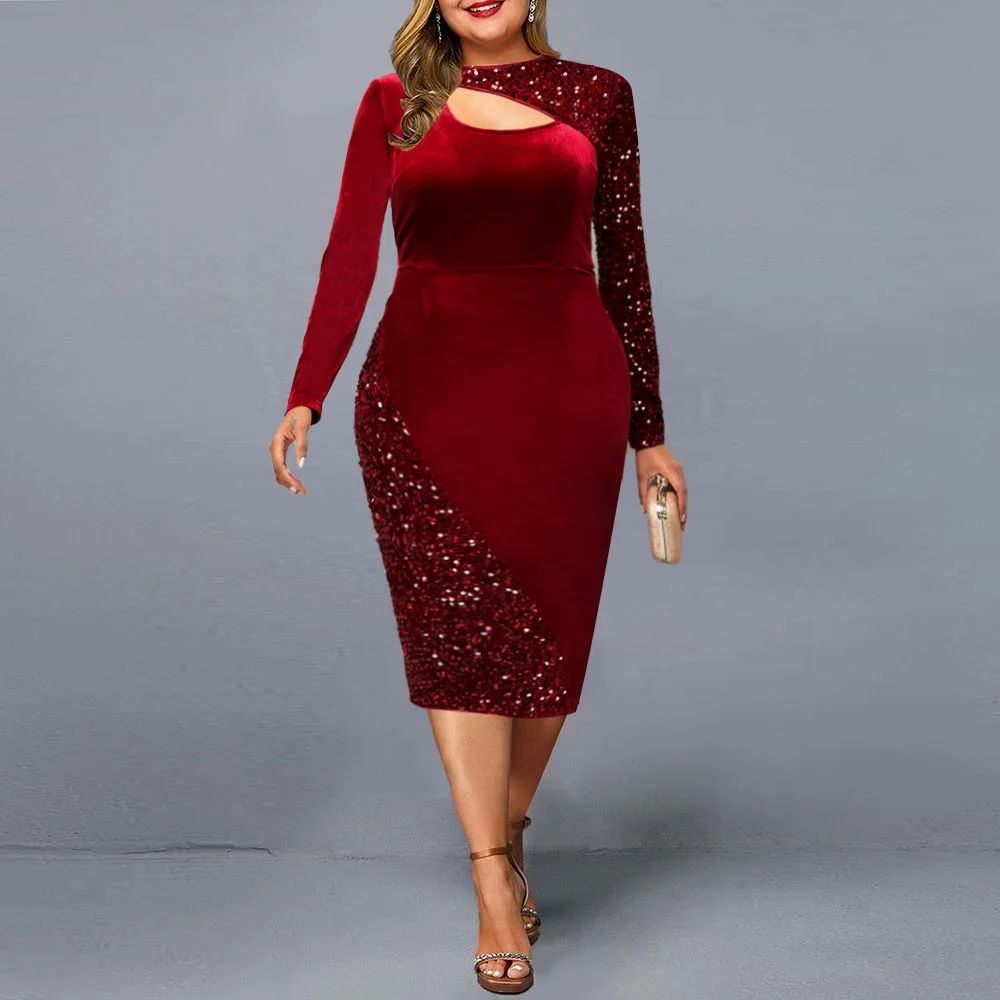 Dress Red Xxl Christmas Party Autumn and Winter Sequin Stitching Gold Velvet Irregular Women's Dress New Year Clothes
Dress Red Xxl Christmas Party Autumn and Winter Sequin Stitching Gold Velvet Irregular Women's Dress New Year Clothes