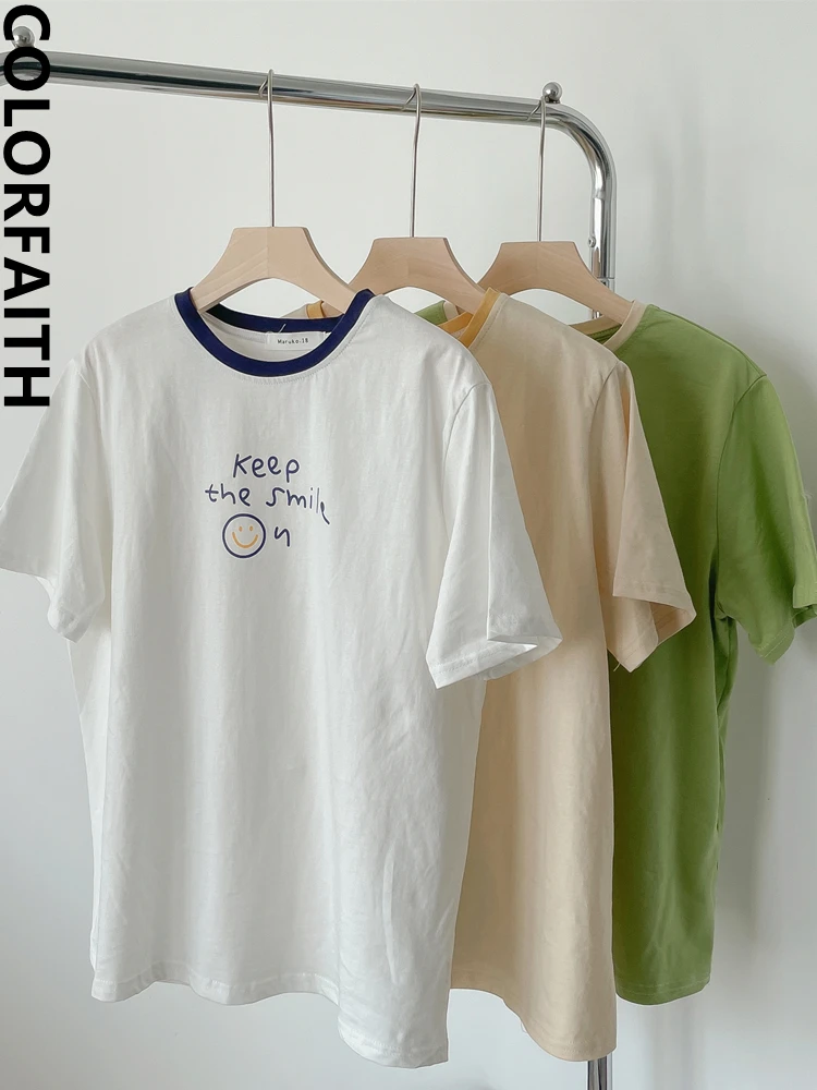 Colorfaith New 2022 Bottoming Basic Korean Fashion T-Shirt Elegant Vintage Chic Minimalist Style Lady Women Summer Tops T1715JM
Colorfaith New 2022 Bottoming Basic Korean Fashion T-Shirt Elegant Vintage Chic Minimalist Style Lady Women Summer Tops T1715JM
