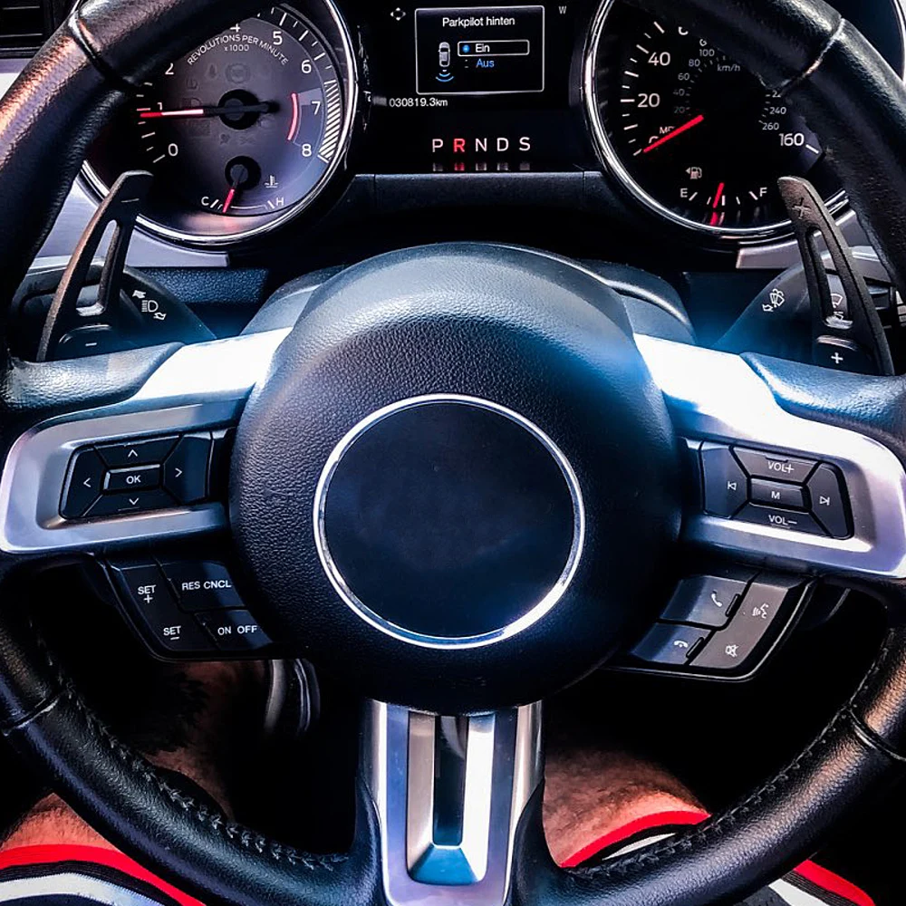 

Автомобильный Стайлинг для Ford Mustang 2015 2016 2017 2018 2019 рулевое колесо переключатели передач весло алюминиевый сплав крышка отделка 2 шт.