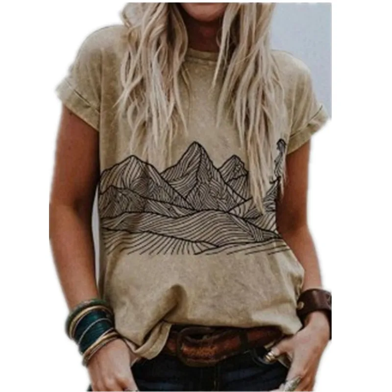 Summer Women's Fashion Abstract 3D Landscape Painting T Shirt Color Block Print V Neck Basic Tops Loose Shirt Fashion Pullover
Summer Women's Fashion Abstract 3D Landscape Painting T Shirt Color Block Print V Neck Basic Tops Loose Shirt Fashion Pullover
