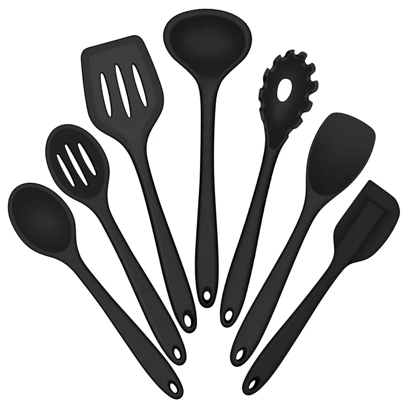 6Pcs Black Heat Resistant Kitchen Utensils Set Kitchen Nonstick Tools Spatula Ladle Spoon
6Pcs Black Heat Resistant Kitchen Utensils Set Kitchen Nonstick Tools Spatula Ladle Spoon