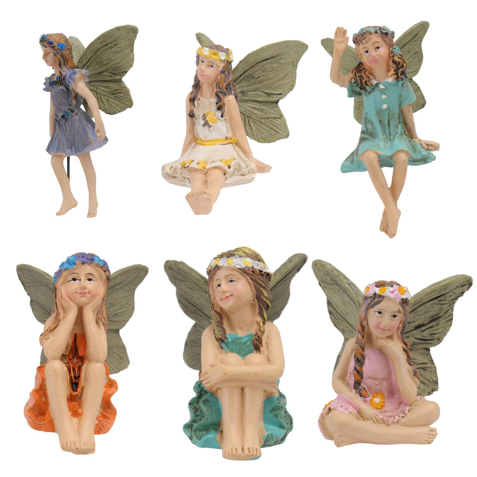 Flower Fairy Pixie Fly Wing Miniatures Resin Flower Fairy Figurines 6pcs Accessories Ornament Garden Figures Decoration 
Flower Fairy Pixie Fly Wing Miniatures Resin Flower Fairy Figurines 6pcs Accessories Ornament Garden Figures Decoration