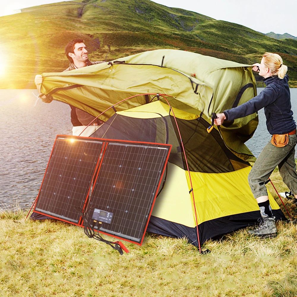 18V 80W 100W 200W Portable Foldable Solar Panel With 12V Controller Flexible Solar Panel For House Camping Travel
18V 80W 100W 200W Portable Foldable Solar Panel With 12V Controller Flexible Solar Panel For House Camping Travel