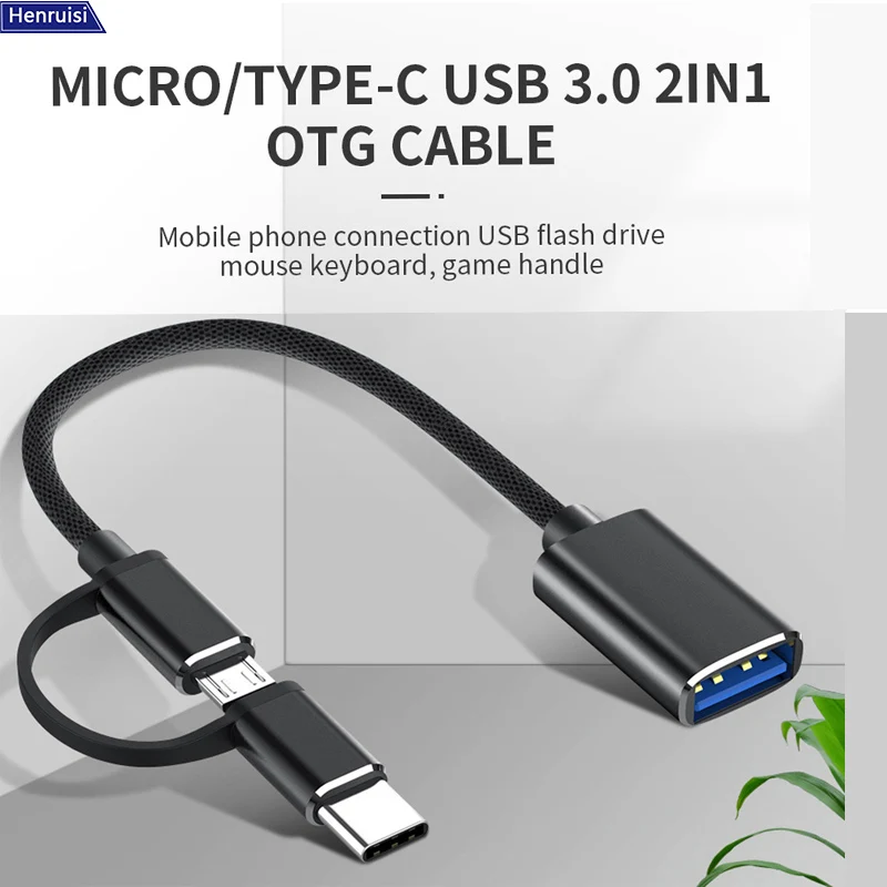 Micro/Type-C USB 3.0 2 In 1 OTG Cable Micro USB & Type C to USB 3.0 Female Interface Converter 5Gbps Data Transmitting Adapters
Micro/Type-C USB 3.0 2 In 1 OTG Cable Micro USB & Type C to USB 3.0 Female Interface Converter 5Gbps Data Transmitting Adapters