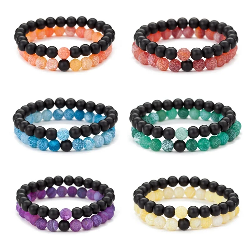 10set 8mm Colorful Weathered Stone Matte Black Beads Bracelet Set for Women Men Couple Buddha Energy Yoga Jewelry
10set 8mm Colorful Weathered Stone Matte Black Beads Bracelet Set for Women Men Couple Buddha Energy Yoga Jewelry