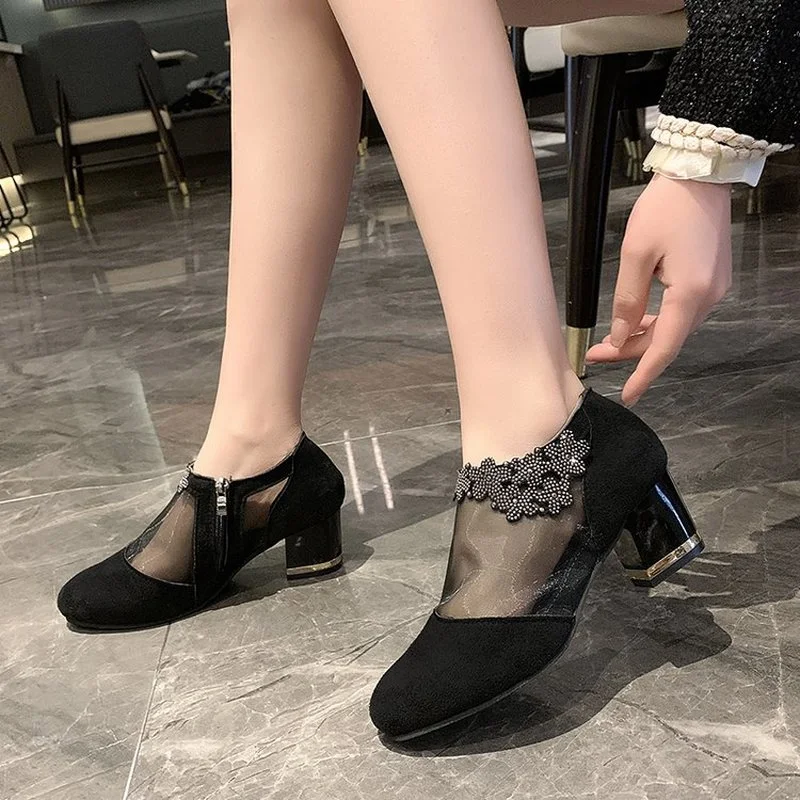 Women's Shoes Fashion High Heels Crystal Mesh Zipper Lace Sandals 2022 Fall Sexy Black Party Shoes Zapatillas Mujer
Women's Shoes Fashion High Heels Crystal Mesh Zipper Lace Sandals 2022 Fall Sexy Black Party Shoes Zapatillas Mujer