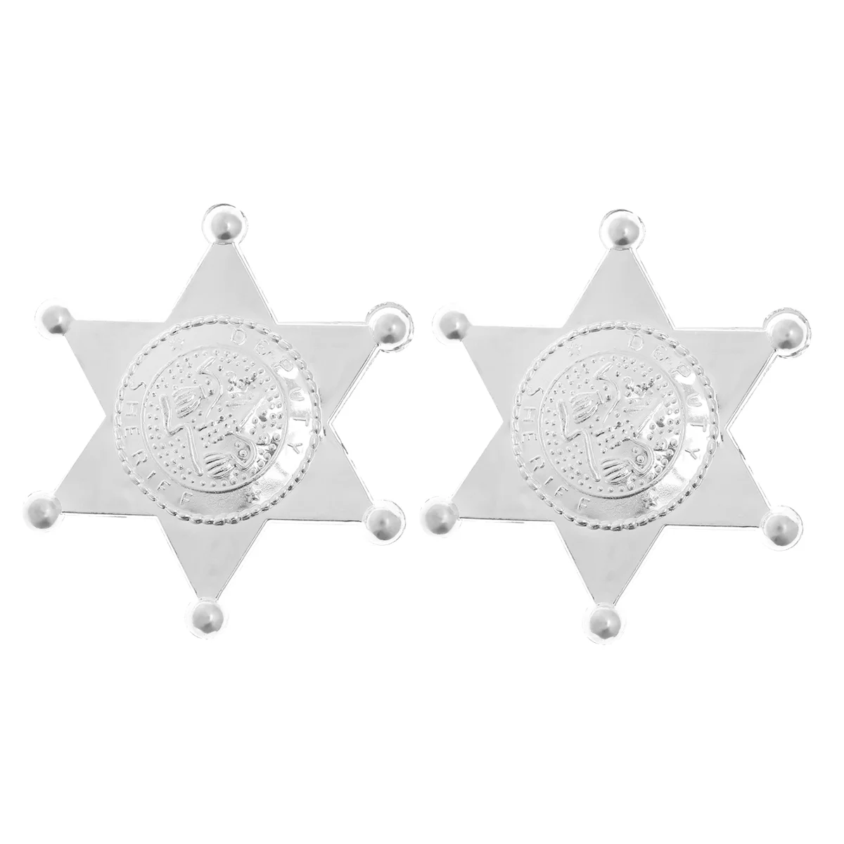 

12pcs Plastic Deputy Sheriff Hexagonal Star Badges Personalized Officer Name Tags Brooch for Law Enforcement Officer Costume