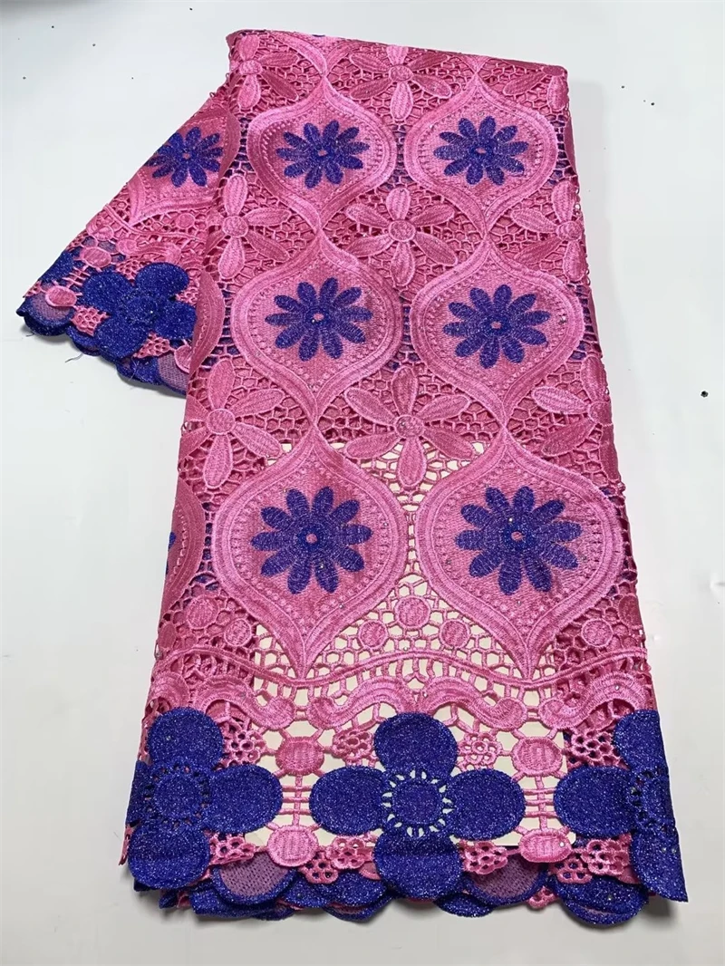 African Guipure Lace Fabric Embroidery Cord Lace Fabrics For Women Dress 5 Yards
African Guipure Lace Fabric Embroidery Cord Lace Fabrics For Women Dress 5 Yards
