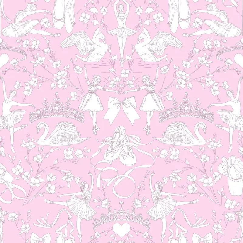 

Wallcoverings Ballet Toile Pink Removable Wallpaper