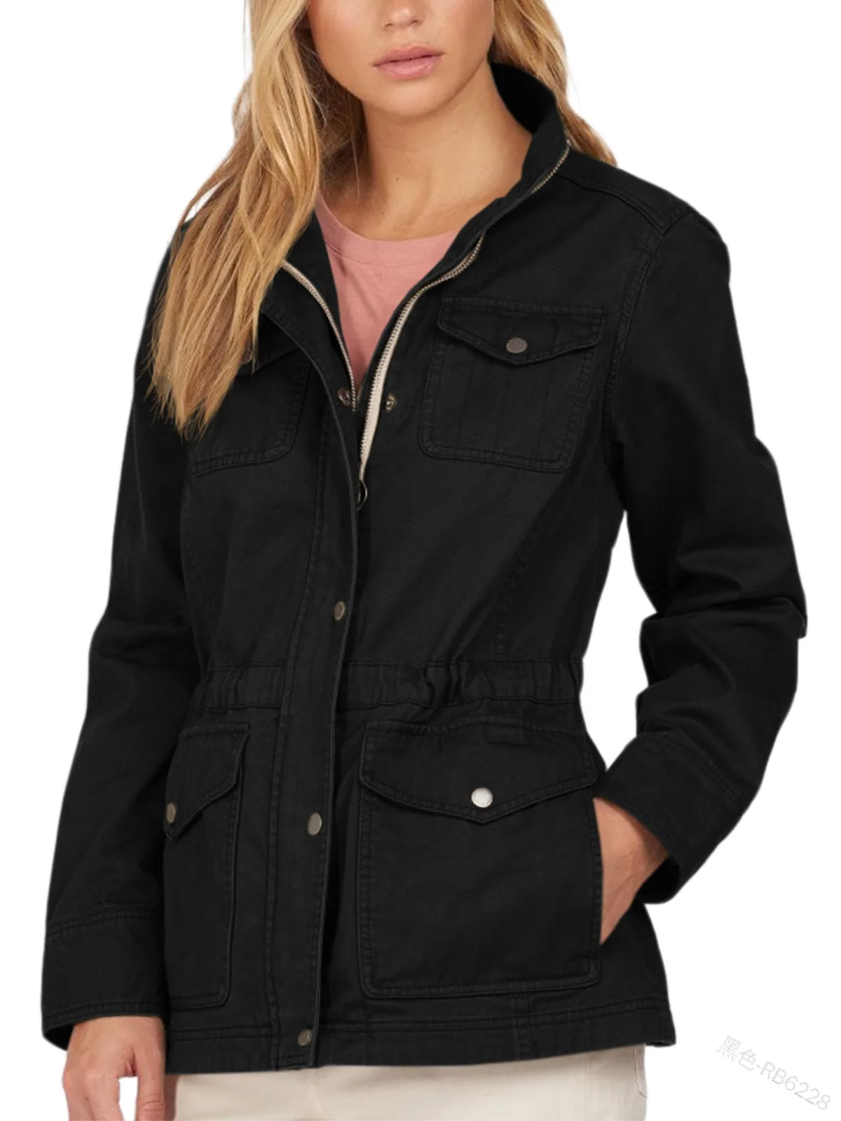 Fashion Zipper Multi-Pocket Women's Clothing Motorcycle Jacket Women Casual Solid Color Stand-up Collar Jacket Coat
Fashion Zipper Multi-Pocket Women's Clothing Motorcycle Jacket Women Casual Solid Color Stand-up Collar Jacket Coat