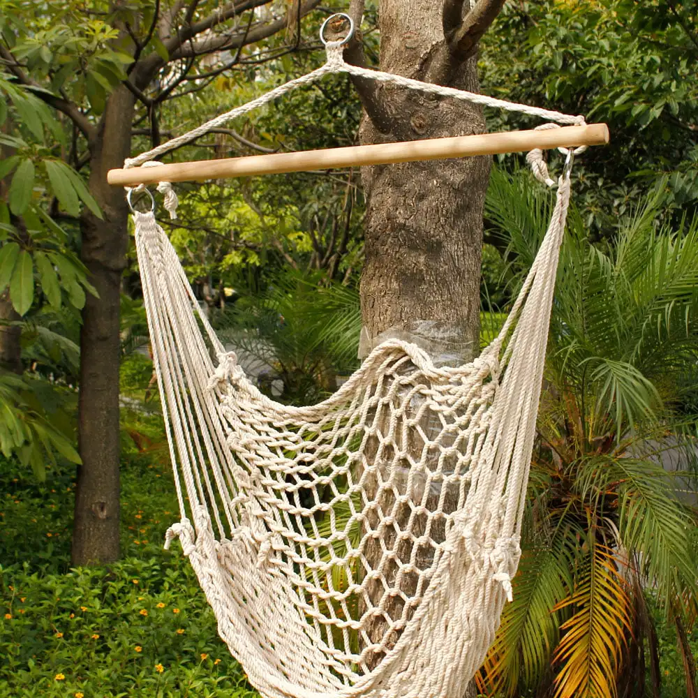 Outdoor Hanging Swing Cotton Hammock Chair Solid Rope with Wooden Bar Yard Patio Porch Garden
Outdoor Hanging Swing Cotton Hammock Chair Solid Rope with Wooden Bar Yard Patio Porch Garden